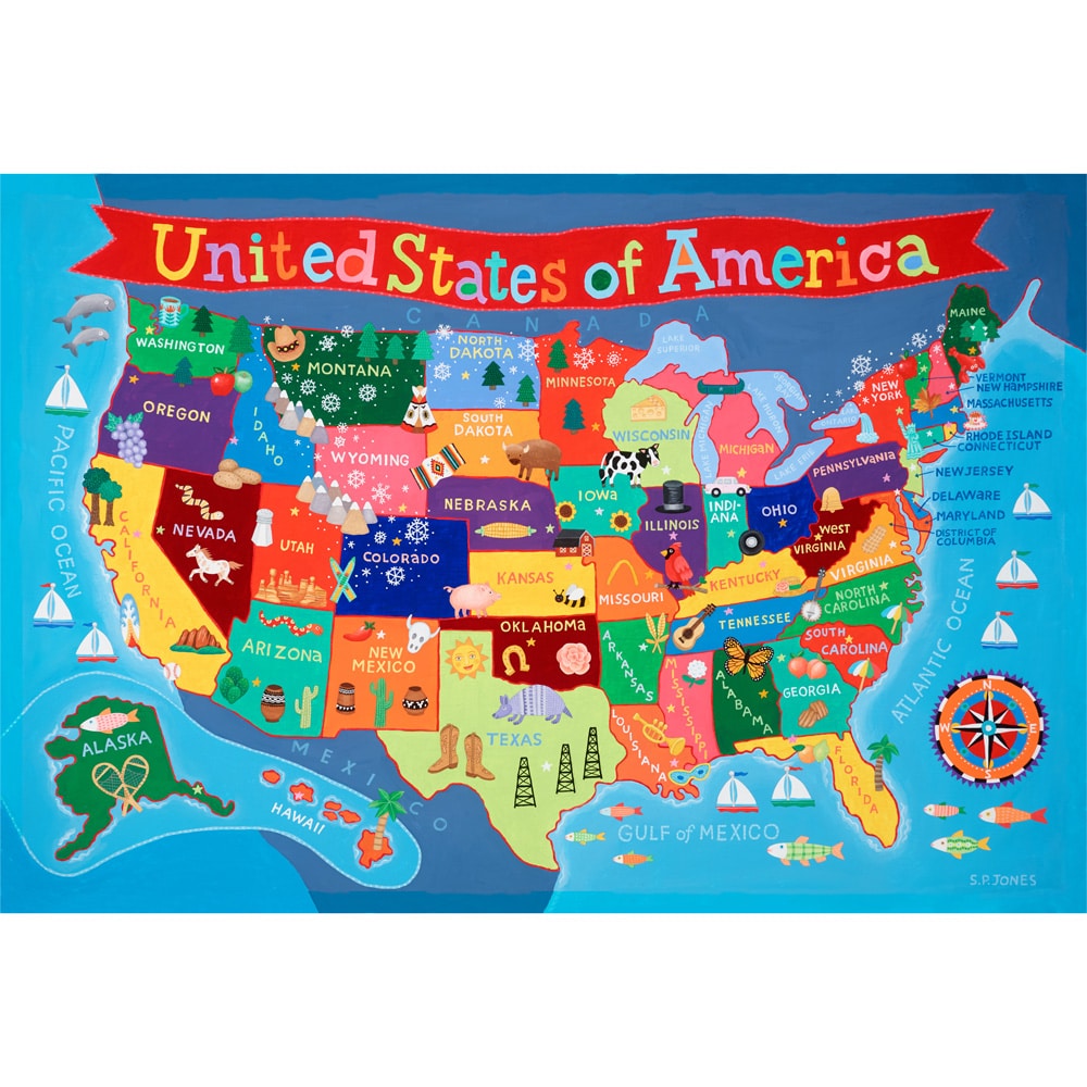 Waypoint Geographic Kids' World Wall Map, Laminated Wall Map Poster for  Kids, Informative Learning Resources, Illustrated Wall Map for Playroom and