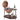Artemide Trolly Bar Globe by Waypoint Geographic — twenty-inch antique-style globe on a four-wheel wooden trolley cart, sphere opened at the equator revealing interior bar storage with bottles and glassware, plus a lower compass-rose shelf carrying additional bottles.
